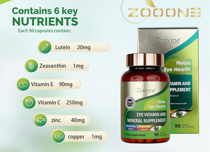 Zooone Lutein and Zeaxanthin Eye Health Vitamin and Mineral Supplement